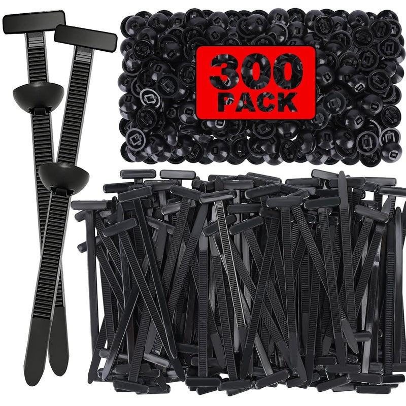 CRAZYTHUR 300Pcs Nylon Universal Cable Tie Buckle for Car，Self-Locking T Rivet Auto Cable Tie Kit | Multifunctional Fastener Tool with Grip for Car Bumper, Fender Liner, Door Panel - Image 1